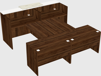 Shared u-shaped reception desks