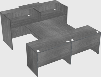 Shared u-shaped reception desks