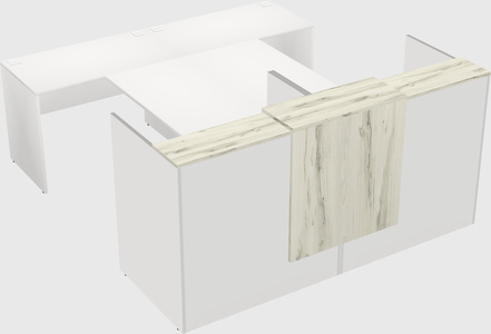 Shared u-shaped reception desks