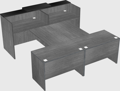 Shared u-shaped reception desks