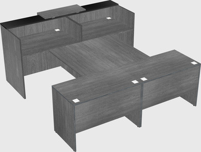 Shared u-shaped reception desks