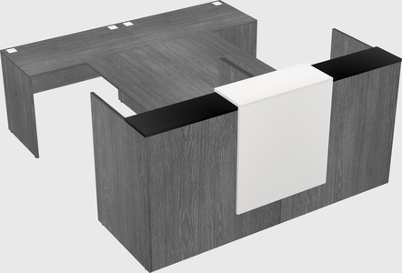 Shared u-shaped reception desks