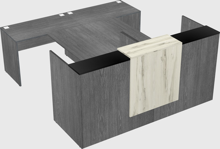 Shared u-shaped reception desks