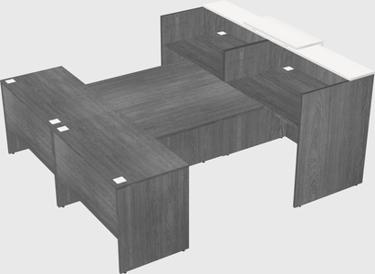 Shared u-shaped reception desks