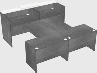Shared u-shaped reception desks