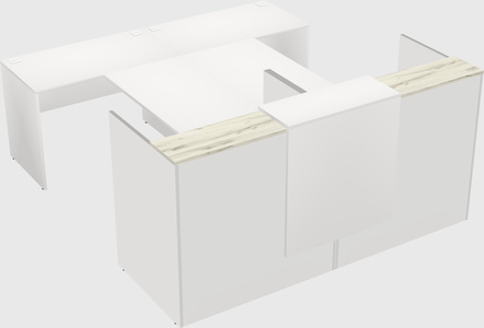 Shared u-shaped reception desks