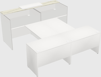 Shared u-shaped reception desks