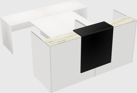 Shared u-shaped reception desks