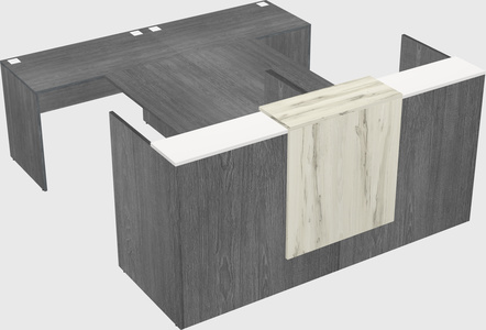 Shared u-shaped reception desks