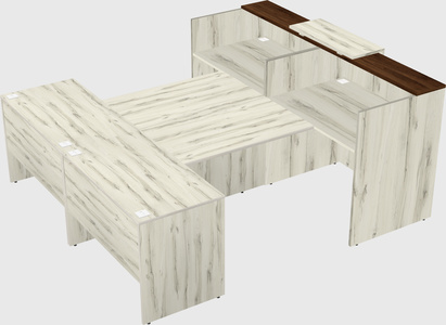 Shared u-shaped reception desks