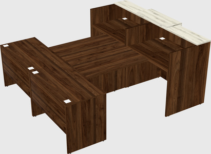 Shared u-shaped reception desks