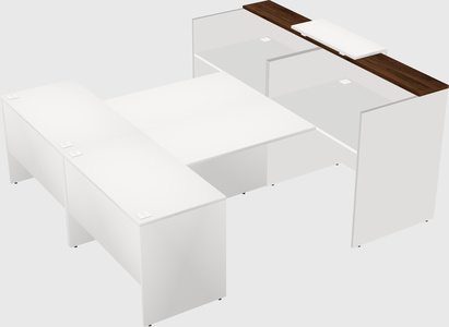 Shared u-shaped reception desks