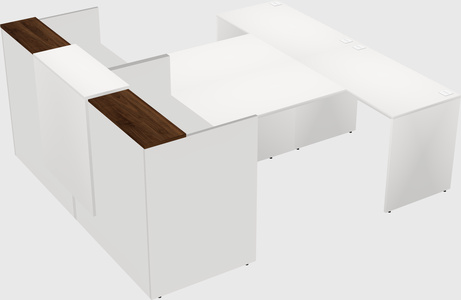 Shared u-shaped reception desks