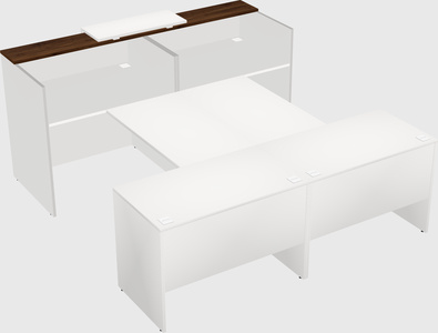Shared u-shaped reception desks
