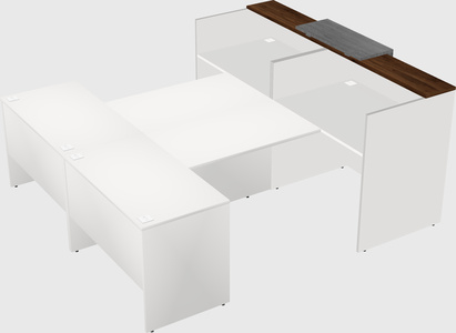 Shared u-shaped reception desks