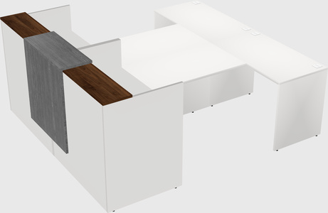 Shared u-shaped reception desks