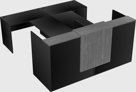 Shared u-shaped reception desks