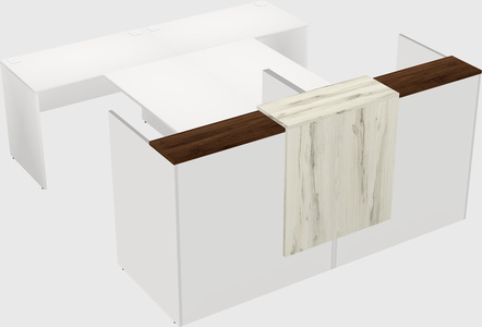 Shared u-shaped reception desks