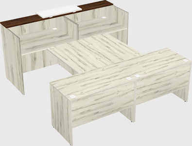 Shared u-shaped reception desks