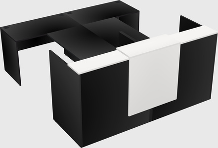 Shared u-shaped reception desks