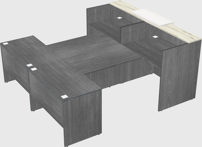 Shared u-shaped reception desks