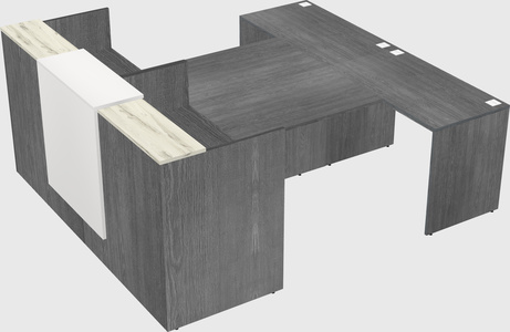 Shared u-shaped reception desks