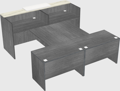 Shared u-shaped reception desks