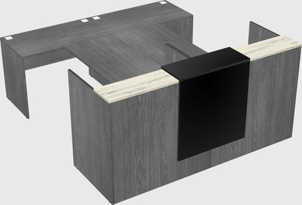 Shared u-shaped reception desks