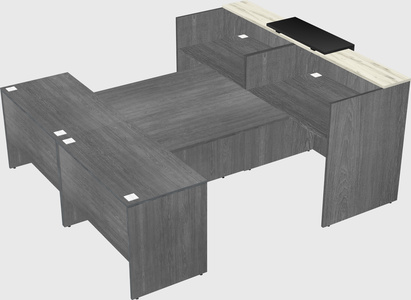 Shared u-shaped reception desks