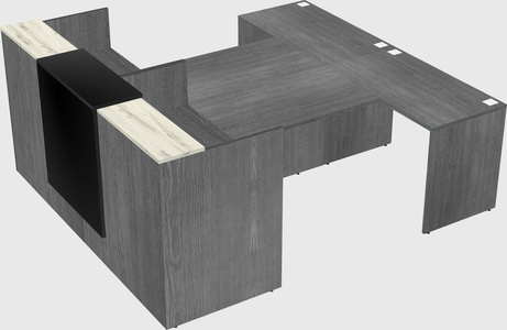 Shared u-shaped reception desks