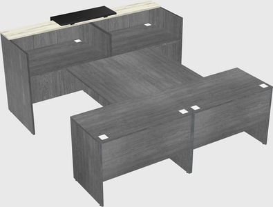 Shared u-shaped reception desks