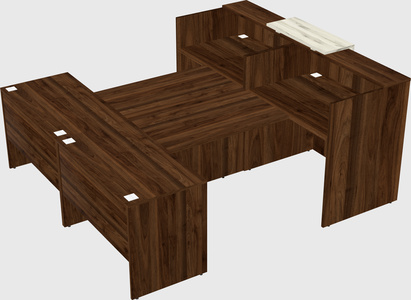 Shared u-shaped reception desks