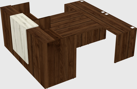 Shared u-shaped reception desks