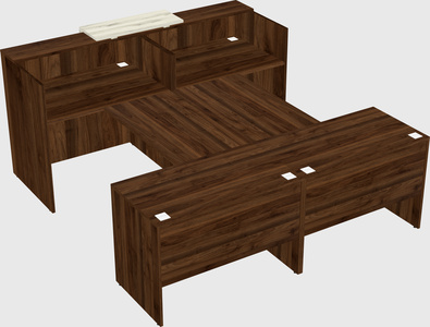 Shared u-shaped reception desks