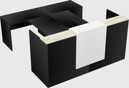 Shared u-shaped reception desks