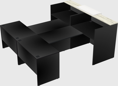 Shared u-shaped reception desks