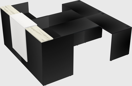 Shared u-shaped reception desks