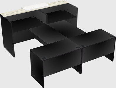 Shared u-shaped reception desks
