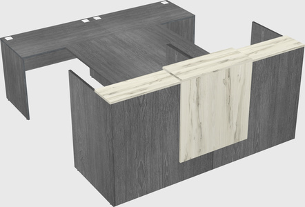 Shared u-shaped reception desks