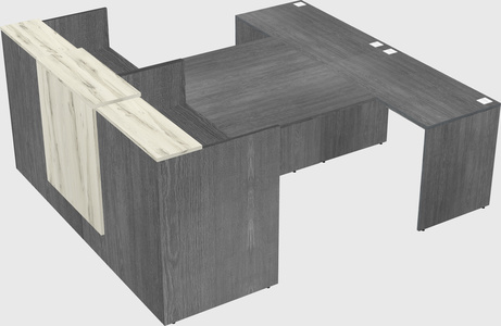 Shared u-shaped reception desks