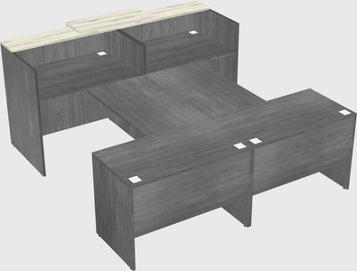 Shared u-shaped reception desks