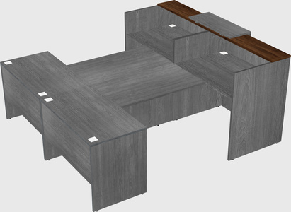 Shared u-shaped reception desks