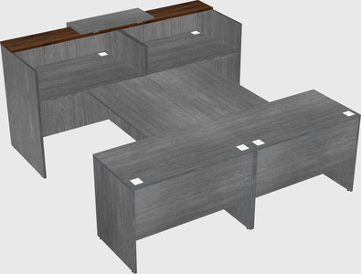 Shared u-shaped reception desks