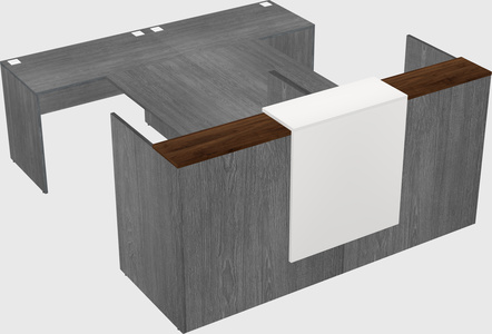 Shared u-shaped reception desks