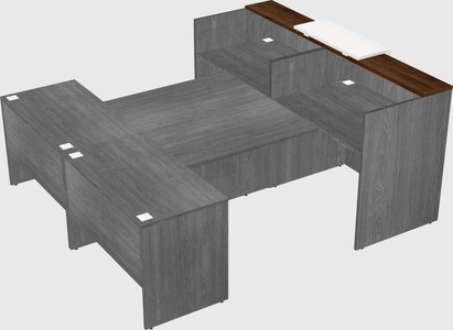 Shared u-shaped reception desks