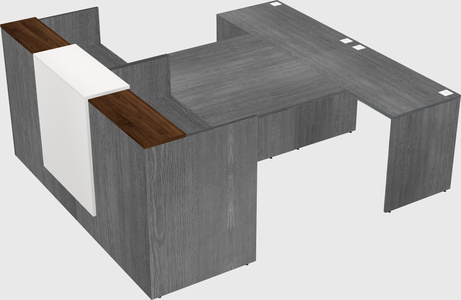 Shared u-shaped reception desks