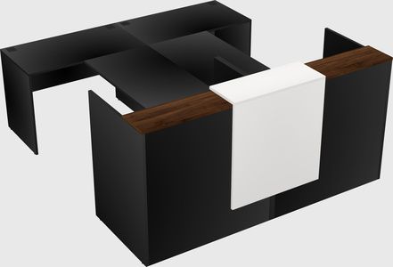 Shared u-shaped reception desks