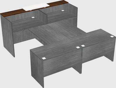 Shared u-shaped reception desks