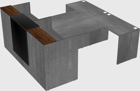 Shared u-shaped reception desks