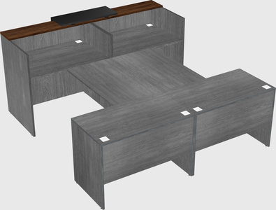 Shared u-shaped reception desks